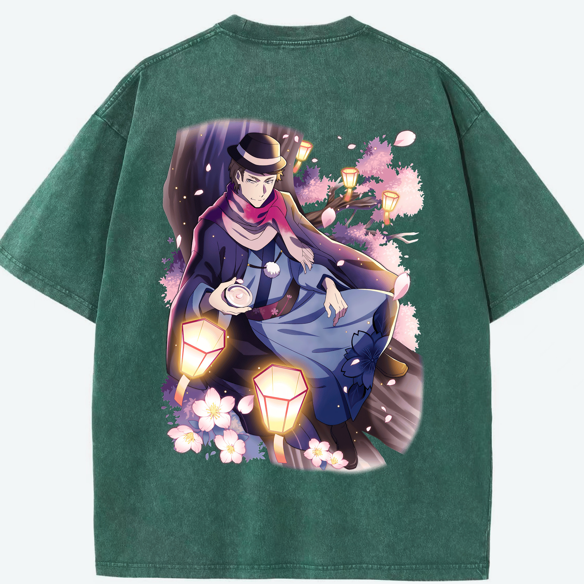 （画像用） 文豪ストレイドッグス Bungo Stray Dogs 綿100% ヴィンテージ風 半袖Tシャツ（背面プリント）